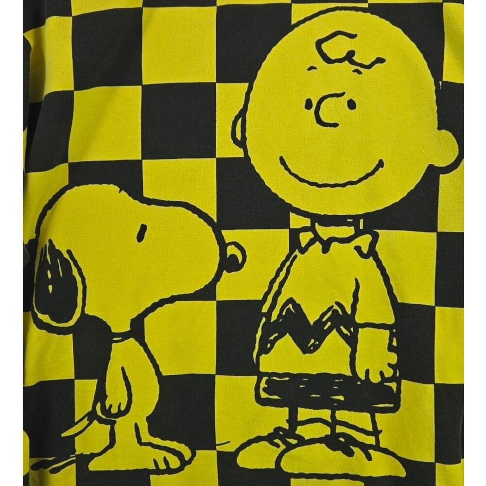 Hybrid Apparel | Yellow & Black Checkered Peanuts Sweatshirt | Size Large - Picture 2 of 4
